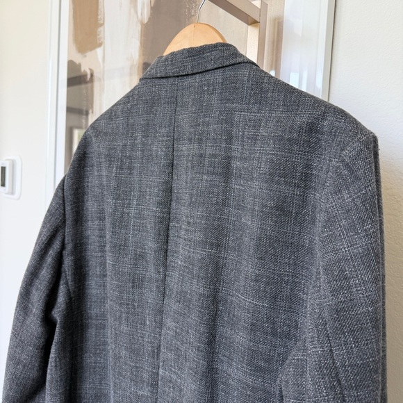 Good Man Brand Men's 2XL Gray Plaid Wool Blend Sport Coat Business Casual - Picture 9 of 13